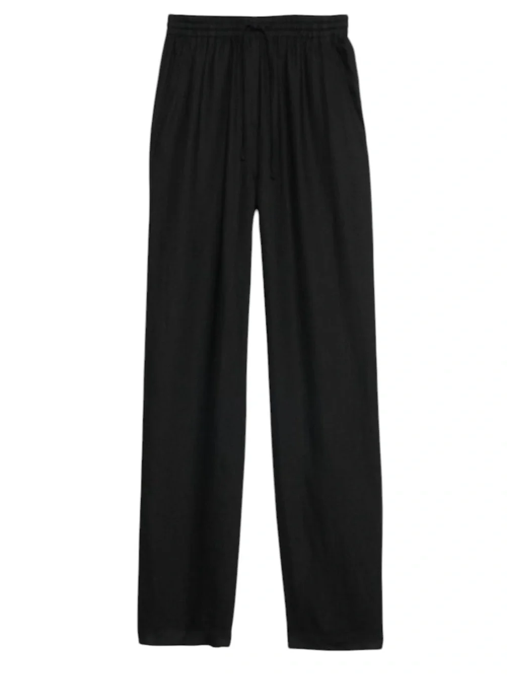 Banana Republic Linen Pull-On Ankle Pant Black Small Petite High Rise Relaxed